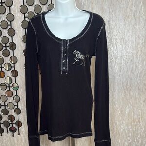 Sparkle horse Black Long Sleeve Top